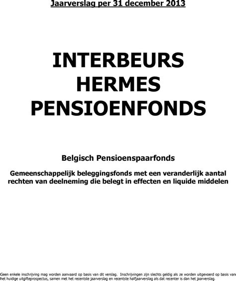 interbeurs hermes pensioenfonds|BE0026534538 .